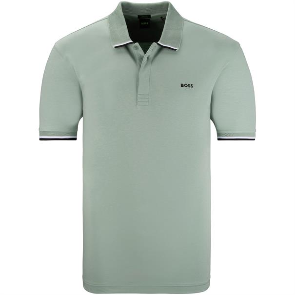 BOSS GREEN halbarm Poloshirt hellgrün
