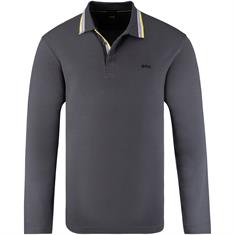 BOSS GREEN langarm Poloshirt anthrazit
