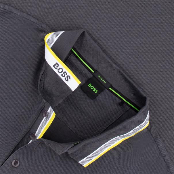 BOSS GREEN langarm Poloshirt anthrazit
