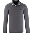 BOSS GREEN langarm Poloshirt grau
