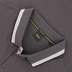 BOSS GREEN langarm Poloshirt grau