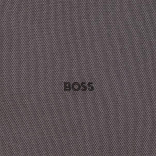 BOSS GREEN langarm Poloshirt grau