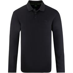 BOSS GREEN langarm Poloshirt schwarz