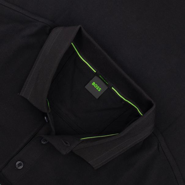 BOSS GREEN langarm Poloshirt schwarz