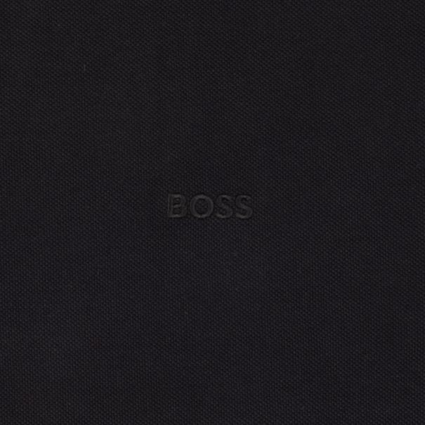 BOSS GREEN langarm Poloshirt schwarz