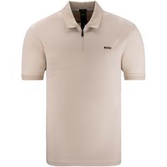 BOSS GREEN Poloshirt mit Reißverschluss beige
