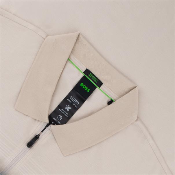 BOSS GREEN Poloshirt mit Reißverschluss beige