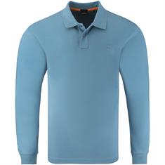 BOSS ORANGE langarm Poloshirt hellblau
