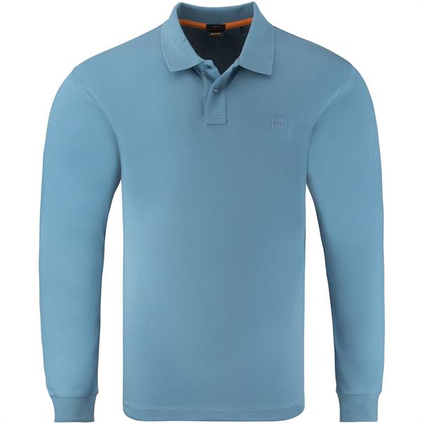 BOSS ORANGE langarm Poloshirt hellblau