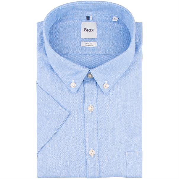 BRAX halbarm Freizeithemd blau