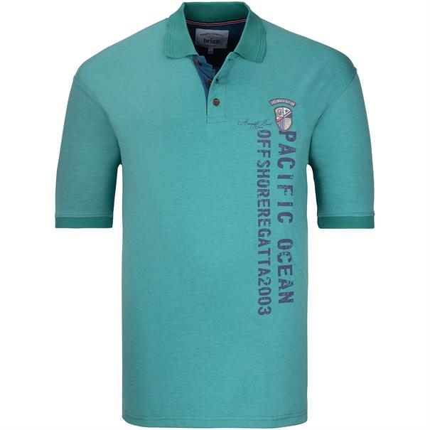 BRIGG Poloshirt grün-meliert