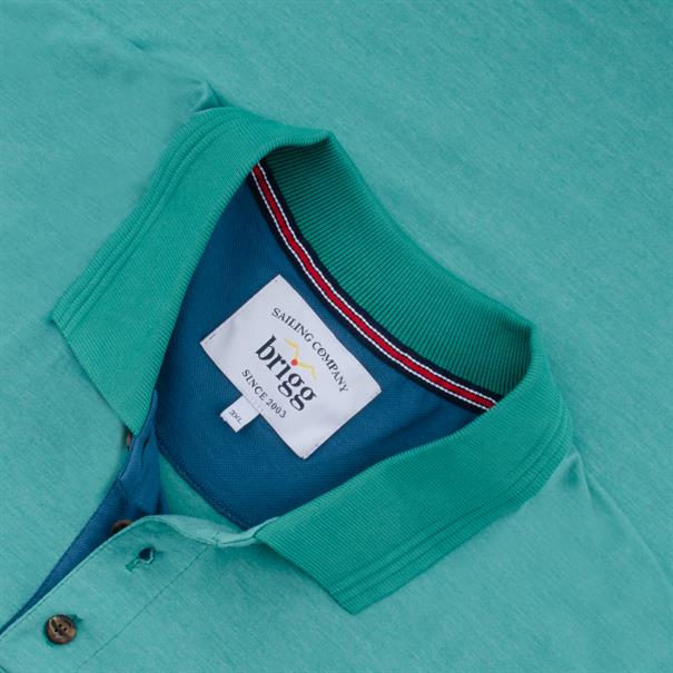 BRIGG Poloshirt grün-meliert