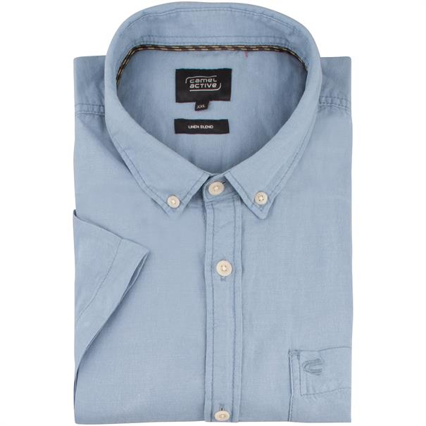 CAMEL ACTIVE halbarm Leinenhemd hellblau