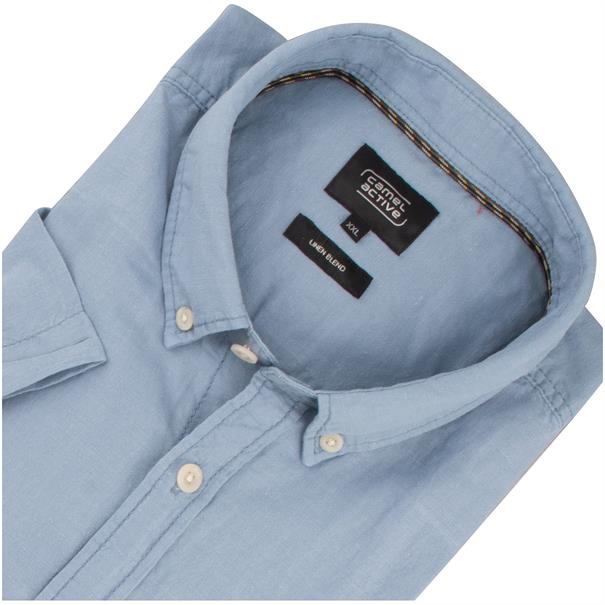 CAMEL ACTIVE halbarm Leinenhemd hellblau