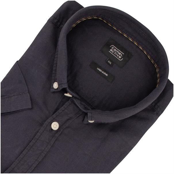 CAMEL ACTIVE halbarm Leinenhemd nachtblau