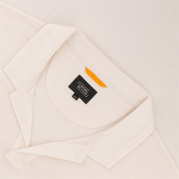 CAMEL ACTIVE Poloshirt mit V-Ausschnitt creme