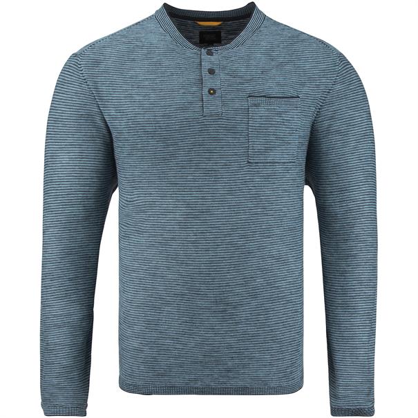 CAMEL ACTIVE Strickshirt blau-meliert