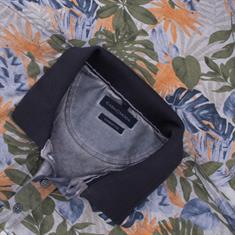 CASAMODA florales Poloshirt blau