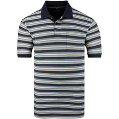 CASAMODA gestreiftes halbarm Poloshirt blau