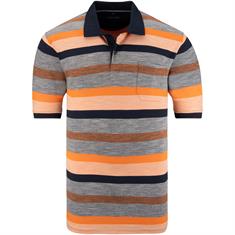 CASAMODA gestreiftes halbarm Poloshirt orange