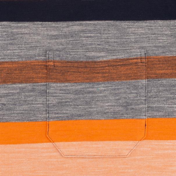 CASAMODA gestreiftes halbarm Poloshirt orange
