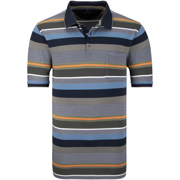 CASAMODA gestreiftes Poloshirt blau