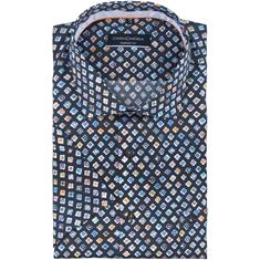 CASAMODA halbarm Cityhemd blau