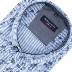 CASAMODA halbarm Freizeithemd blau