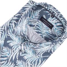 CASAMODA halbarm Freizeithemd im All-Over-Print blau