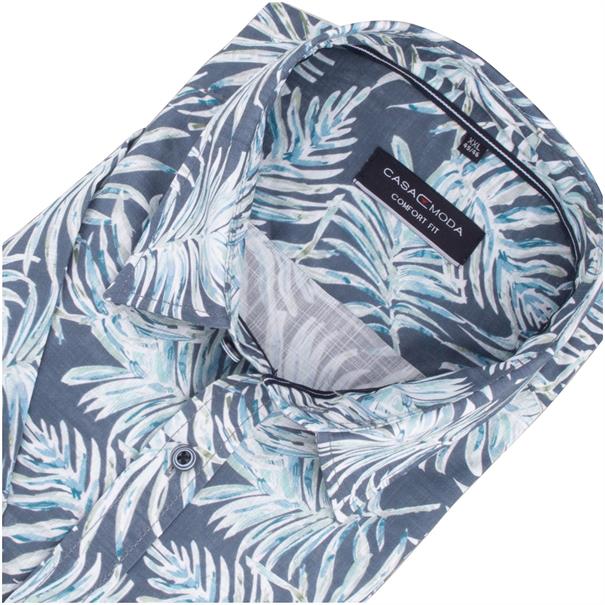 CASAMODA halbarm Freizeithemd im All-Over-Print blau