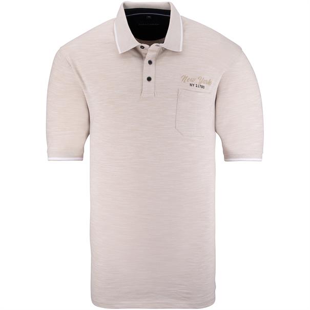 CASAMODA halbarm Poloshirt beige-meliert