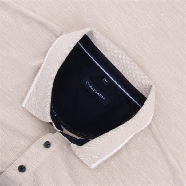 CASAMODA halbarm Poloshirt beige-meliert
