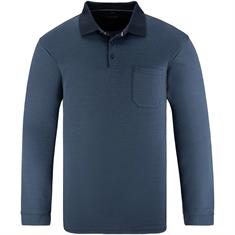 CASAMODA langarm Poloshirt blau-meliert