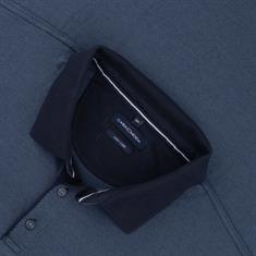 CASAMODA langarm Poloshirt blau-meliert