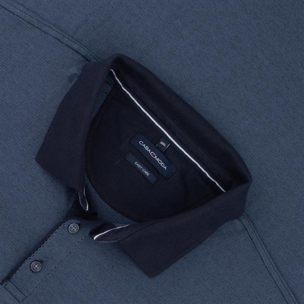 CASAMODA langarm Poloshirt blau-meliert