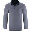 CASAMODA langarm Poloshirt grau-meliert