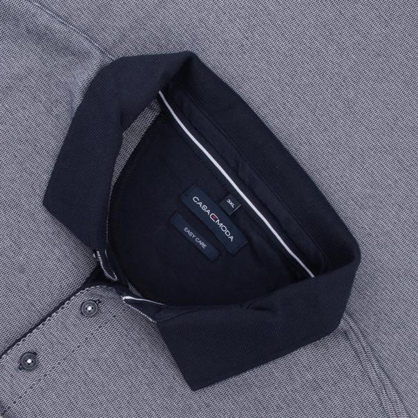 CASAMODA langarm Poloshirt grau-meliert