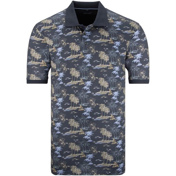 CASAMODA Poloshirt All-Over-Print blau