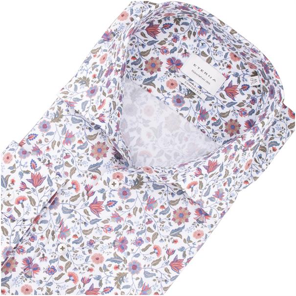 ETERNA florales Cityhemd weiß