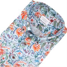 ETERNA florales halbarm Cityhemd blau