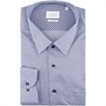 ETERNA gemustertes Cityhemd - EXTRA lang blau