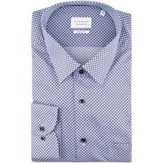 ETERNA gemustertes Cityhemd - EXTRA lang blau