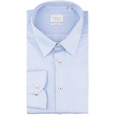 ETERNA gestreiftes Cityhemd- EXTRA lang hellblau
