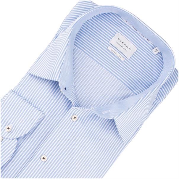 ETERNA gestreiftes Cityhemd- EXTRA lang hellblau