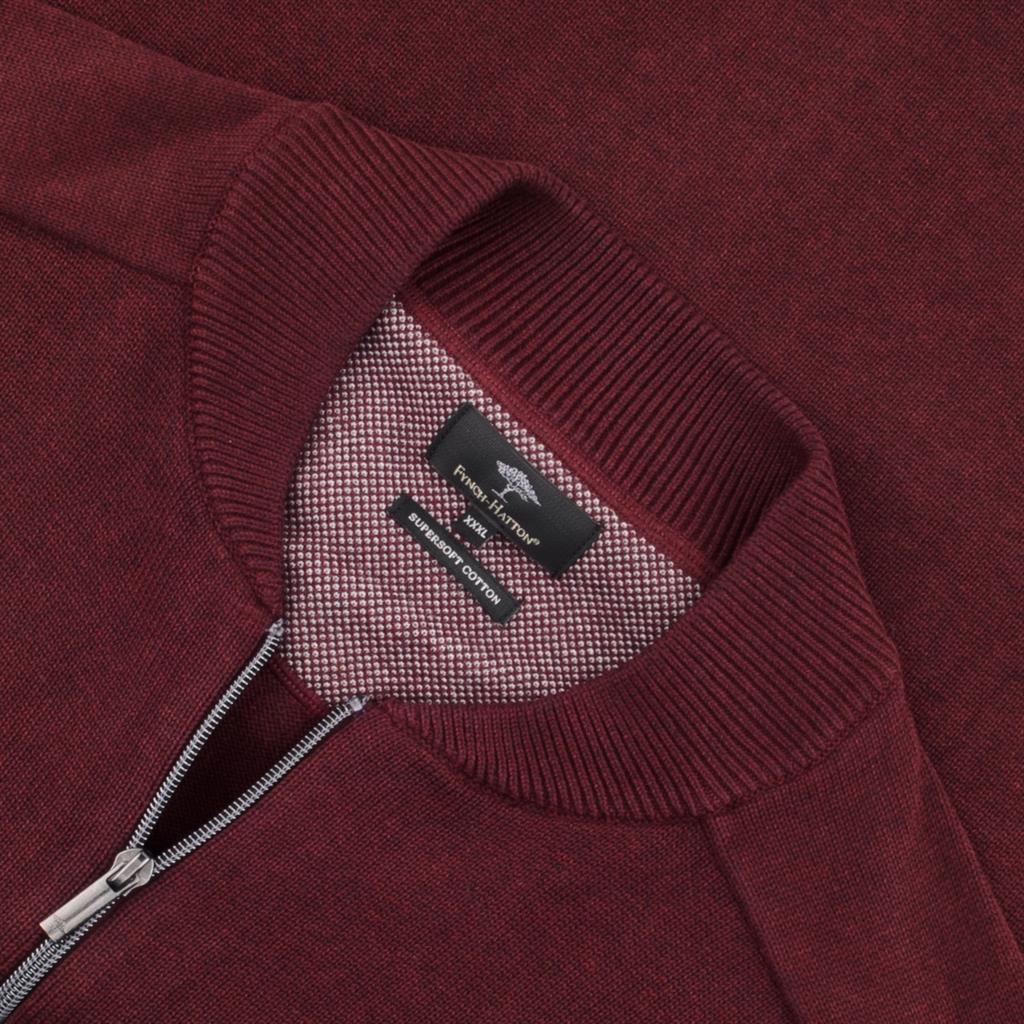 FYNCH HATTON Strickjacke 3+4 XL bordeaux Herrenmode in Übergrößen kaufen