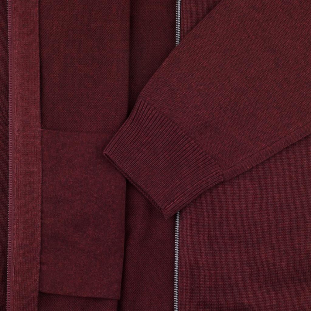 Herrenmode kaufen bordeaux in Strickjacke XL Übergrößen FYNCH HATTON 3+4