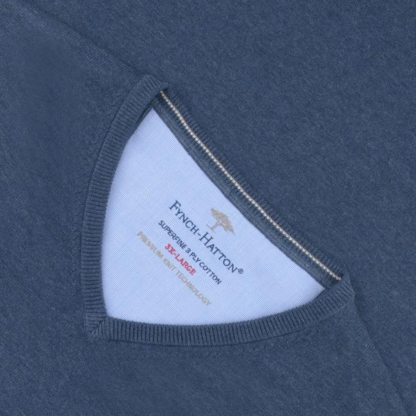 FYNCH HATTON V-Pullover Gr. 3XL + 4XL blau