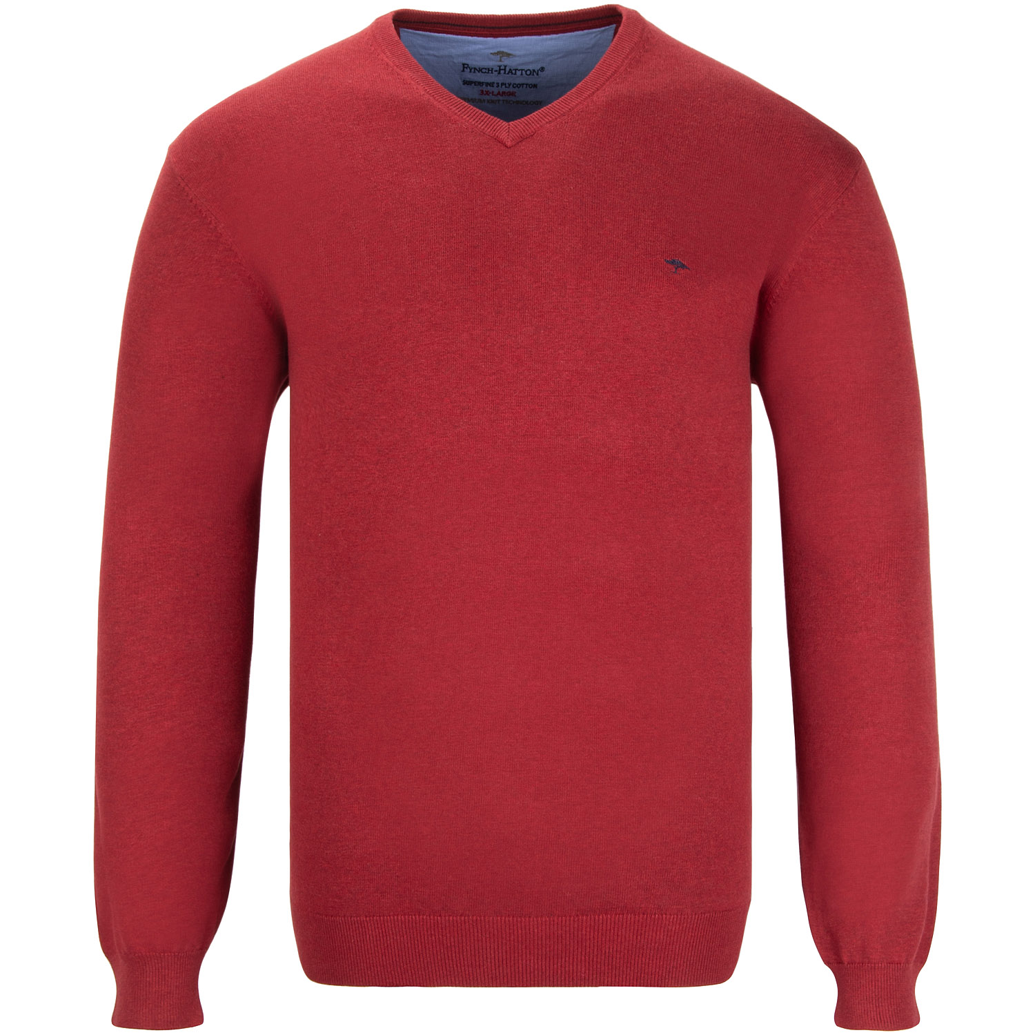 FYNCH HATTON V-Pullover rot Herrenmode in Übergrößen kaufen