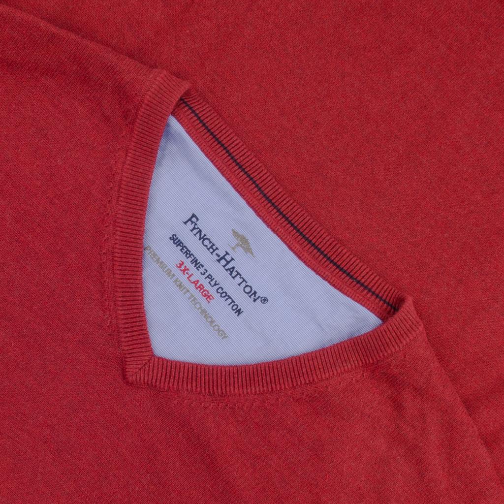 FYNCH HATTON V-Pullover rot Herrenmode in Übergrößen kaufen