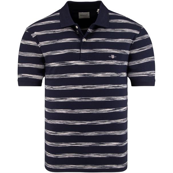 GANT gestreiftes halbarm Poloshirt dunkelblau
